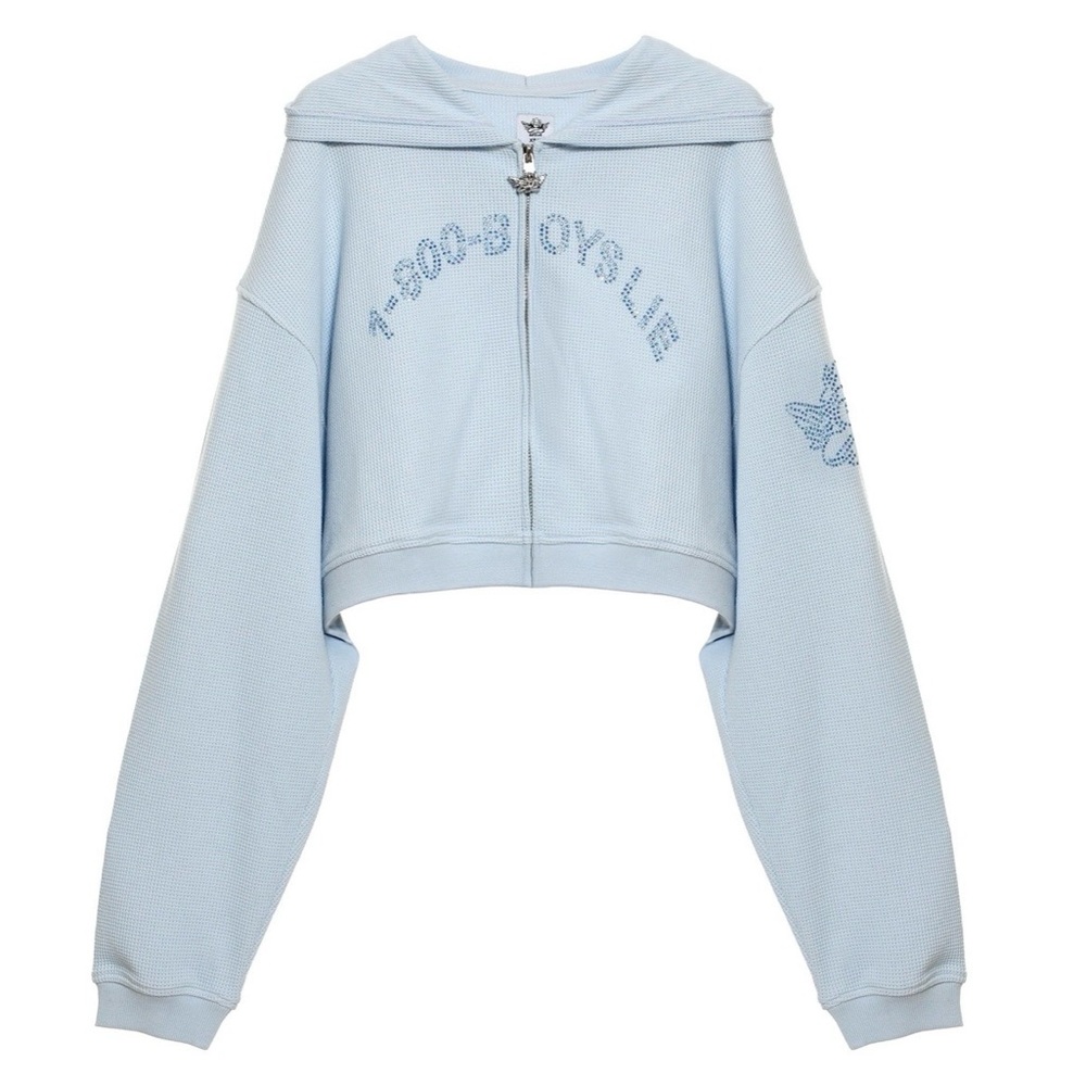 Boys Lie Light Blue 1-800 Blues Alex Zip Up with Rhinestones NWT